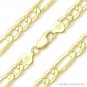 8.3mm Figaro Link 925 Sterling Silver 14k Yellow Gold-Plated Mens Chain Bracelet