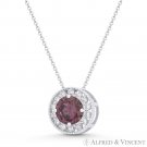 Round Simulated Alexandrite Cubic Zirconia CZ 14k White Gold 9mm Slider Pendant Round Simulated Alexandrite Cubic Zirconia CZ 14k White Gold 9mm Slider Pendant