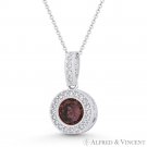 Round Cut Simulated Alexandrite & Cubic Zirconia CZ Halo 14k White Gold Pendant Round Cut Simulated Alexandrite & Cubic Zirconia CZ Halo 14k White Gold Pendant