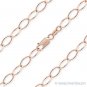 5.4mm Oval Cable Link Chain Necklace in 14k Rose Gold-Plated 925 Sterling Silver
