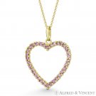 Heart Love Charm Simulated Tourmaline CZ Crystal Pave Pendant in 14k Yellow Gold Heart Love Charm Simulated Tourmaline CZ Crystal Pave Pendant in 14k Yellow Gold