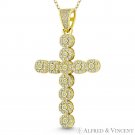 Multi-Circle Cross Cubic Zirconia .925 Sterling Silver 14k Y Gold-Plated Pendant
