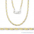 1.6mm 4Side Snake Link 925 Sterling Silver 14k Yellow Gold-Plated Chain Necklace