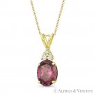 Oval Simulated Alexandrite Round Cubic Zirconia Crystal 14k Yellow Gold Pendant Oval Simulated Alexandrite Round Cubic Zirconia Crystal 14k Yellow Gold Pendant