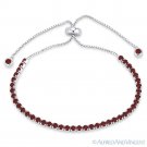 2.8mm Simulated Garnet Cubic Zirconia .925 Sterling Silver Bolo Tennis Bracelet 2.8mm Simulated Garnet Cubic Zirconia .925 Sterling Silver Bolo Tennis Bracelet