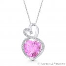 Double-Heart Simulated Tourmaline & Cubic Zirconia CZ Pendant in 14k White Gold Double-Heart Simulated Tourmaline & Cubic Zirconia CZ Pendant in 14k White Gold