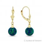 Peacock Lab-Created Opal Ball Leverback Drop Dangle Earrings in 14k Yellow Gold Peacock Lab-Created Opal Ball Leverback Drop Dangle Earrings in 14k Yellow Gold