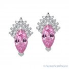Simulated Pink Topaz Cubic Zirconia Crystal Drop Earrings in 925 Sterling Silver Simulated Pink Topaz Cubic Zirconia Crystal Drop Earrings in 925 Sterling Silver