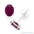 Oval Cut Simulated Ruby Cubic Zirconia CZ Stud Earrings in .925 Sterling Silver Oval Cut Simulated Ruby Cubic Zirconia CZ Stud Earrings in .925 Sterling Silver