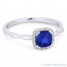 0.85ct Cushion Lab-Created Sapphire & Diamond Halo 14k White Gold Promise Ring 0.85ct Cushion Lab-Created Sapphire & Diamond Halo 14k White Gold Promise Ring