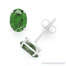 Oval Cut Simulated Emerald Cubic Zirconia CZ .925 Sterling Silver Stud Earrings Oval Cut Simulated Emerald Cubic Zirconia CZ .925 Sterling Silver Stud Earrings
