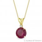 Round Cut Simulated Ruby & Clear Cubic Zirconia CZ 14k Yellow Gold Drop Pendant Round Cut Simulated Ruby & Clear Cubic Zirconia CZ 14k Yellow Gold Drop Pendant
