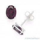 Oval Simulated Alexandrite Cubic Zirconia CZ .925 Sterling Silver Stud Earrings Oval Simulated Alexandrite Cubic Zirconia CZ .925 Sterling Silver Stud Earrings