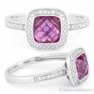2.37ct Pink Lab-Created Sapphire & Diamond Halo 14k White Gold Engagement Ring
