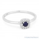 0.18ct Blue Lab-Created Sapphire & Diamond Pave Halo 14k White Gold Promise Ring 0.18ct Blue Lab-Created Sapphire & Diamond Pave Halo 14k White Gold Promise Ring