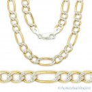 8mm Figaro Link .925 Sterling Silver 14k Yellow Gold-Plated Mens Chain Necklace 8mm Figaro Link .925 Sterling Silver 14k Yellow Gold-Plated Mens Chain Necklace