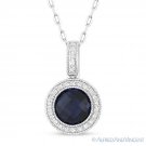 2.00ct Round Lab-Created Sapphire & Diamond Halo 14k White Gold Necklace Pendant 2.00ct Round Lab-Created Sapphire & Diamond Halo 14k White Gold Necklace Pendant