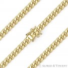 4.2mm Miami Cuban Link 925 Sterling Silver 14k Yellow Gold-Plated Chain Necklace