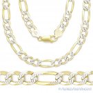 6.8mm Figaro Link 925 Sterling Silver 14k Yellow Gold-Plated Mens Chain Necklace 6.8mm Figaro Link 925 Sterling Silver 14k Yellow Gold-Plated Mens Chain Necklace