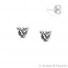Tiny Cat / Kitten Head Animal Lover Charm 925 Sterling Silver Flat Stud Earrings Tiny Cat / Kitten Head Animal Lover Charm 925 Sterling Silver Flat Stud Earrings