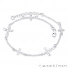 Latin Cross & 1.7mm Cable Chain Italy 925 Sterling Silver Christian Charm Anklet Latin Cross & 1.7mm Cable Chain Italy 925 Sterling Silver Christian Charm Anklet