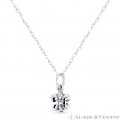 Tiny Fleur-De-Lis Lily Flower .925 Sterling Silver French Catholic Charm Pendant Tiny Fleur-De-Lis Lily Flower .925 Sterling Silver French Catholic Charm Pendant