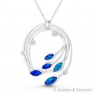 Leaf & Vine Plantlife Charm Lab-Created Opal Chunky .925 Sterling Silver Pendant Leaf & Vine Plantlife Charm Lab-Created Opal Chunky .925 Sterling Silver Pendant
