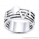 Musical Staff Love Heart G-Clef Music Charm .925 Sterling Silver Statement Ring Musical Staff Love Heart G-Clef Music Charm .925 Sterling Silver Statement Ring