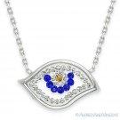 Evil Eye Hamsa Turkish Nazar Ojo Pendant Sterling Silver Cubic Zirconia Necklace Evil Eye Hamsa Turkish Nazar Ojo Pendant Sterling Silver Cubic Zirconia Necklace
