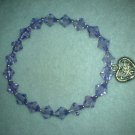 Purple heart stretchy bracelet