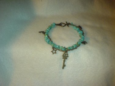 Double Bronze & Turquoise Bracelet