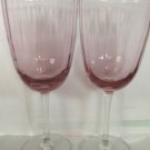 Pair Of Lavender Scalloped Wine Glasses  8 " Tall Really Gorgeous