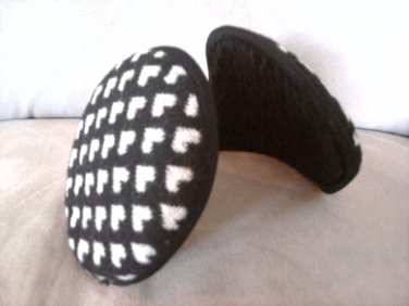 Cute Black and White Heart Earmuffs