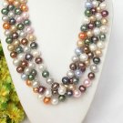 17" Multicolor 10mm FW Pearl Double Strand Strand 18KGP Clasp