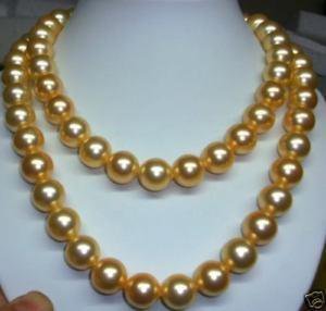 8mm Gold Shell Pearl Strand 36"