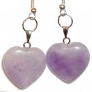 Beautiful Genuine Amethyst Heart-Shaped Earrings
