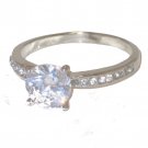 14K White Gold Plate CZ Ring