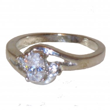 14K White Gold Plate CZ Ring