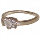 14K White Gold Plate CZ Ring