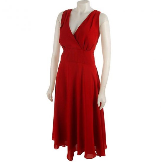 Donna Ricco Plus Size Halter Dress Cardinal