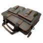Genuine Leather Briefcase men's Laptop Messenger Cross Shoulder Attache Satchel