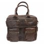 Men's Dark Brown Genuine Leather Schoolbag Messenger Handbag Shoulder Bag Gift