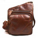 Vintage Men Brown Genuine Leather Backpack Bag Work Shoulder Bag Chest pack