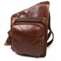 Vintage Men Brown Genuine Leather Backpack Bag Work Shoulder Bag Chest pack