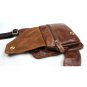 Vintage Men Brown Genuine Leather Backpack Bag Work Shoulder Bag Chest pack