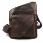 Vintage Men Brown Genuine Leather Backpack Bag Work Shoulder Bag Chest pack