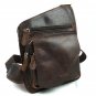 Vintage Men Brown Genuine Leather Backpack Bag Work Shoulder Bag Chest pack