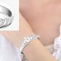 New Woman Silver White Gold Plated Fashion Clear Shinny Crown Bracelet Gift