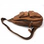 Fashion Men Genuine Real Leather Messenger Cross Shoulder Chest Pack body Bag