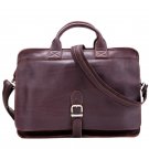 Men Brown Genuine Litchi Leather Laptop Briefcase Travel Messenger Business Bag